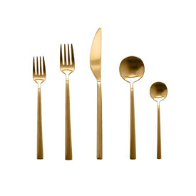 Movida Ice Oro Five-Piece Flatware Place Setting