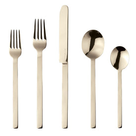 Stile Champagne Five-Piece Flatware Place Setting