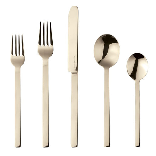 Stile Champagne Five-Piece Flatware Place Setting