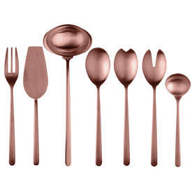Linea Seven-Piece Serving Set Ice Bronzo
