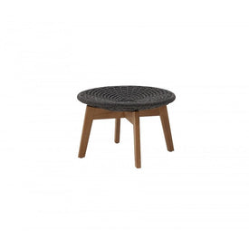 Peacock Footstool/Side Table with Teak Legs