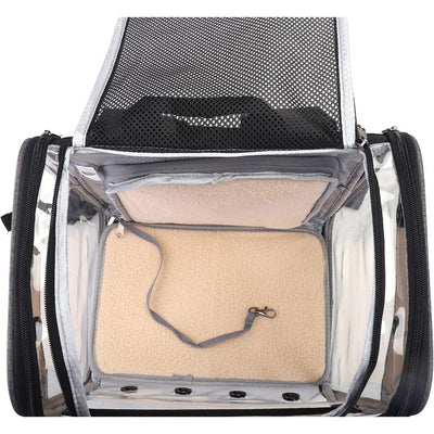 Expandable Pet Backpack for 22 Lbs. Dogs and Cats - Gray