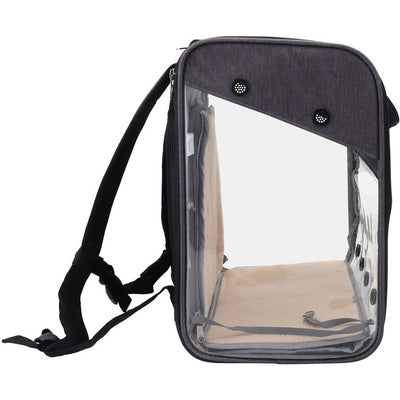 Expandable Pet Backpack for 22 Lbs. Dogs and Cats - Gray