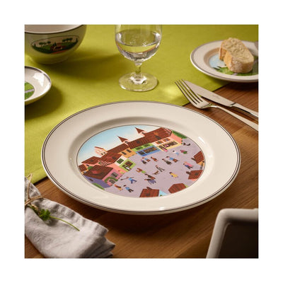 Design Naif Dinner Plate #4 Old Village Square