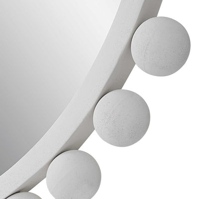 Cyra Round Wall Mirror - White