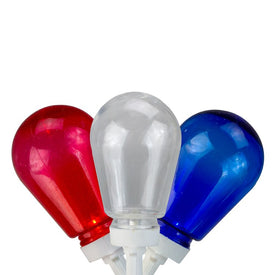 10-Count Red White and Blue LED Edison-Style Lights with 9 Ft. White Wire