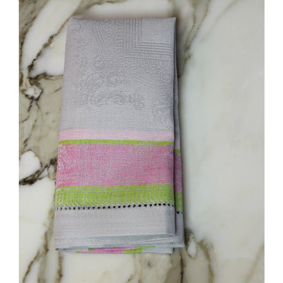 Cleopatra Napkins Set of 6 - Chartreuse, Rose, and Pale Lavender