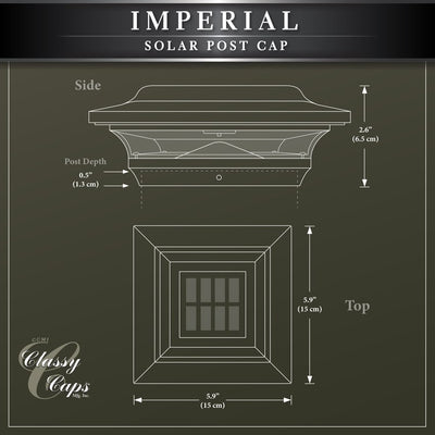 Imperial 4" x 4" Aluminum Solar Post Cap - Black - OPEN BOX