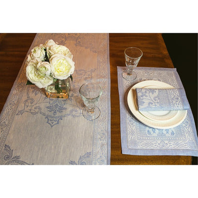 Astra Placemats Set of 6 - Ivory and Light Blue