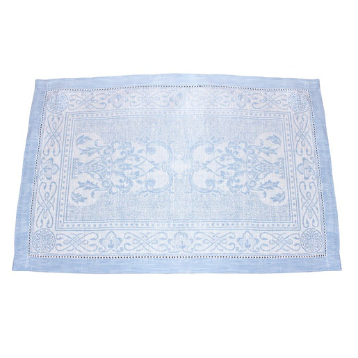 Astra Placemats Set of 6 - Ivory and Light Blue