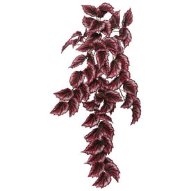 38" Red Begonia Hanging Bush with 63 Leaves
