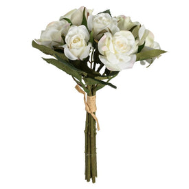 10" Artificial White Rose Bundle 3-Pack