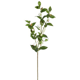 34" Artificial White Tea Rose Sprays 3-Pack