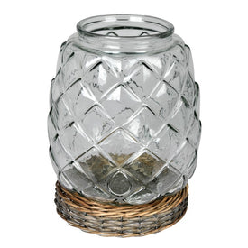 10.3" Glass Jar with Wicker Base