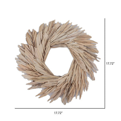 17" Natural Preserved Bleached Canna Leaf Wreath