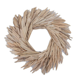 17" Natural Preserved Bleached Canna Leaf Wreath