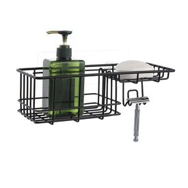 Classic Wall-Mounted Shower Caddy Organizer Basket Shelf with Removable Adhesive Hook