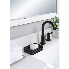 Classic Faux Marble Self-Draining Soap Dish/Sponge Holder - Black