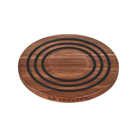 Magnetic Acacia Wood Trivet with Silicone Rings - Black Onyx