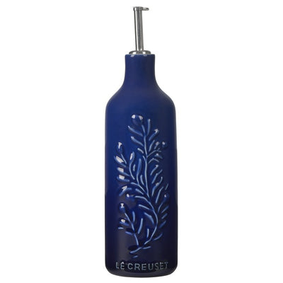 Embossed Olive Branch Oil Cruet - Indigo