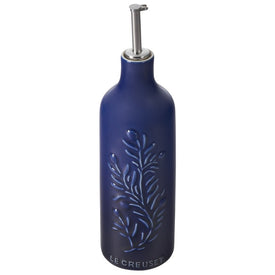 Embossed Olive Branch Oil Cruet - Indigo