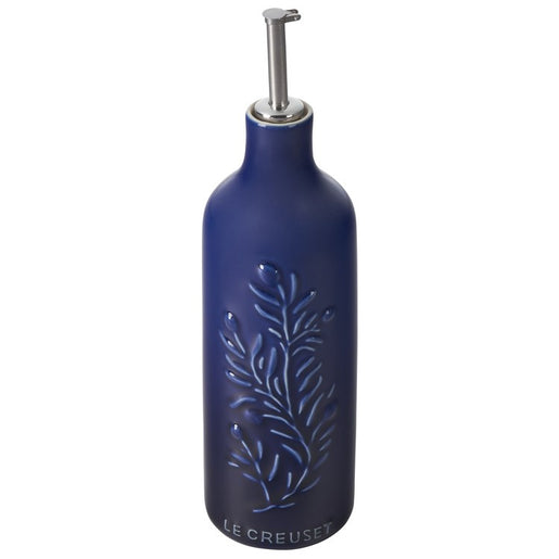 Embossed Olive Branch Oil Cruet - Indigo