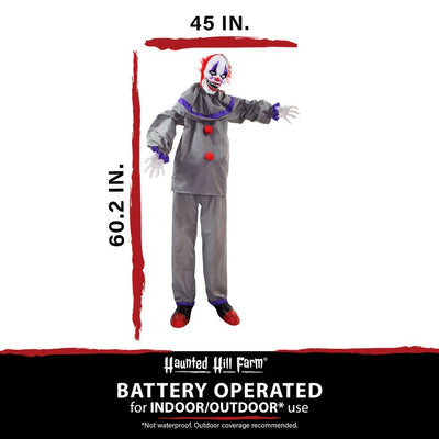 5' Grins the Animated Clown Indoor/Outdoor Battery-Operated Halloween Decoration