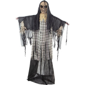 6' Charles the Animated Scarecrow Reaper Indoor/Outdoor Battery-Operated Halloween Decoration