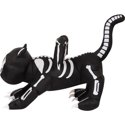 6' Inflatable Pre-Lit Skeleton Cat