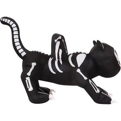 6' Inflatable Pre-Lit Skeleton Cat