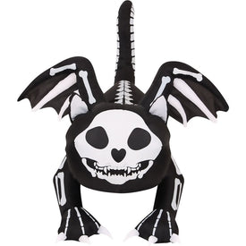 6' Inflatable Pre-Lit Skeleton Cat