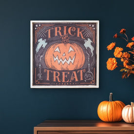 18.75" Trick or Treat Jack-O'-Lantern Halloween Wall Sign