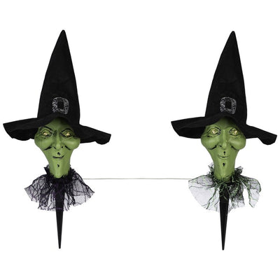 Smirking Witch Halloween Pathway Markers Set of 3