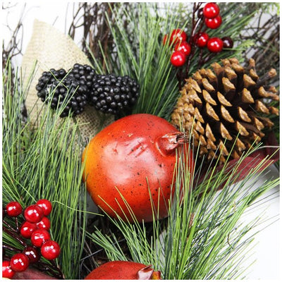 6' x 10" Unlit Red Mixed Berry and Pine Artificial Garland