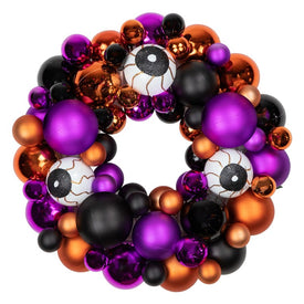 13" Unlit Shatterproof Ball Ornament Halloween Wreath