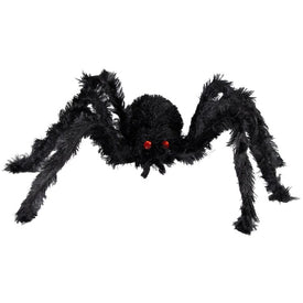 24" Fuzzy Spider with Red Eyes Halloween Decoration