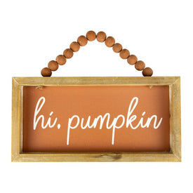 11.75" Orange Hi Pumpkin Autumn Harvest Wall Sign