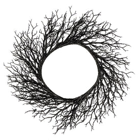 24" Unlit Black Twig Artificial Halloween Wreath