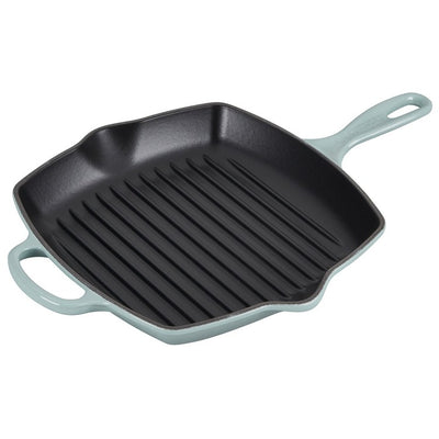 Signature 10.25" Cast Iron Square Skillet Grill - Sea Salt