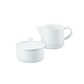 Signature Stoneware Cream & Sugar Set - White