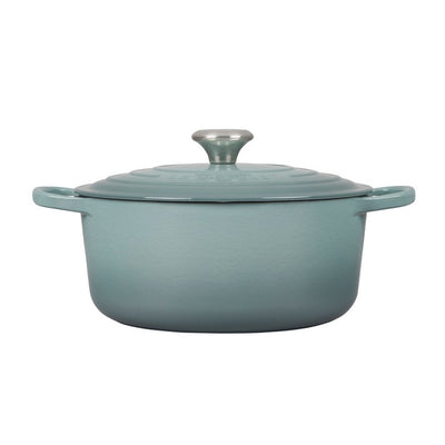 Signature 4.5-Quart Cast Iron Round Dutch Oven with Stainless Steel Knob - Sea Salt
