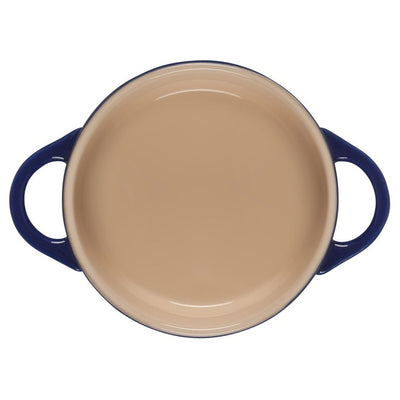 Eiffel Tower 8 Oz Mini Round Cocotte with Embossed Lid - Indigo