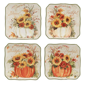 Harvest Morning Canape Plates Set of 4