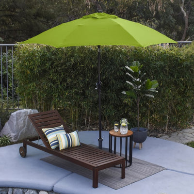 9' Aluminum Market Patio Umbrella with Fiberglass Ribs, Crank Lift, and Push-Button Tilt - Antique Beige