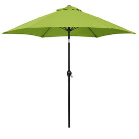 9' Aluminum Market Patio Umbrella with Fiberglass Ribs, Crank Lift, and Push-Button Tilt - Antique Beige