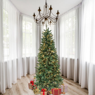 7' Pre-Lit Douglas fir Christmas Tree with 300 Individual lights and Stand