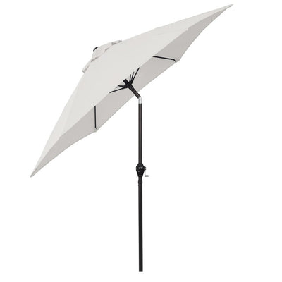 9' Aluminum Market Patio Umbrella with Fiberglass Ribs, Crank Lift, and Push-Button Tilt - Natural