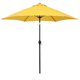 9' Aluminum Market Patio Umbrella with Fiberglass Ribs, Crank Lift, and Push-Button Tilt - Yellow