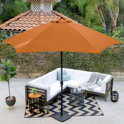 11' Aluminum Market Patio Umbrella with Crank Lift and Push-Button Tilt - Tuscan