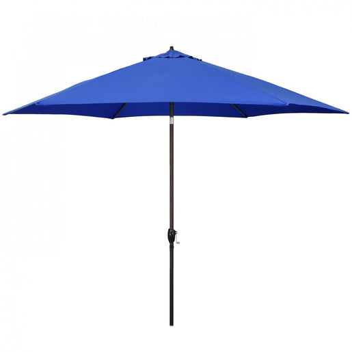 11' Aluminum Market Patio Umbrella with Crank Lift and Push-Button Tilt - Pacific Blue
